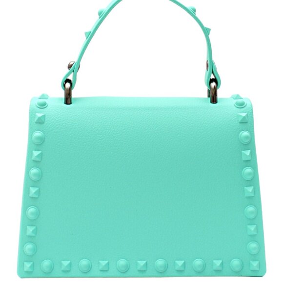 DASTI Studded Jelly Crossbody Bag Mint Green – Mini & Medium Sizes - Picture 5 of 11